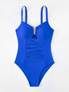 "2024 Ruched Front One-Piece Swimsuit for Women, XXL"